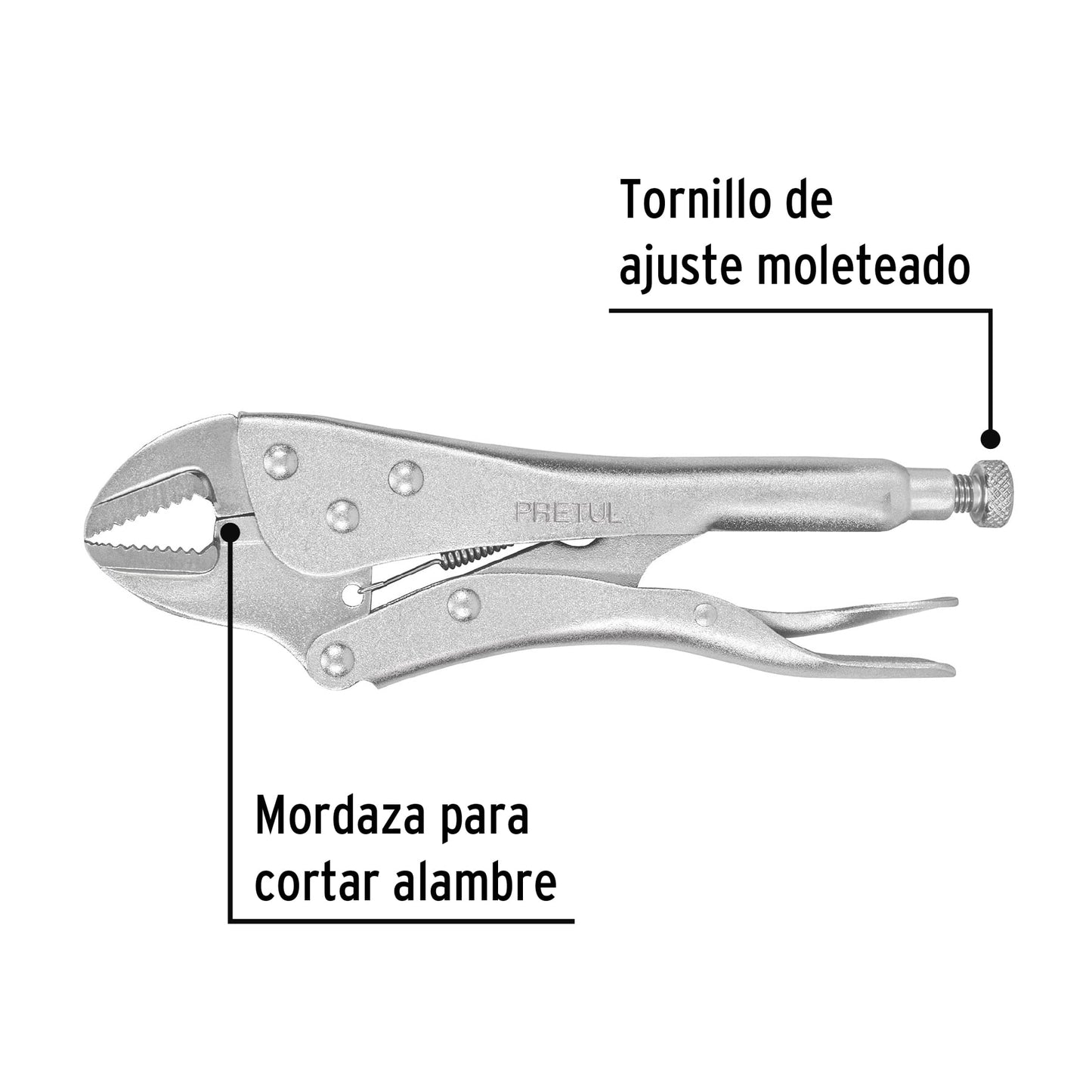 PINZA DE PRESION 10" MORDAZA RECTA, PRETUL 22702 *