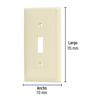 PLACA ABS P/INTERRUP VERT,STANDAR,MARFIL 46415 P