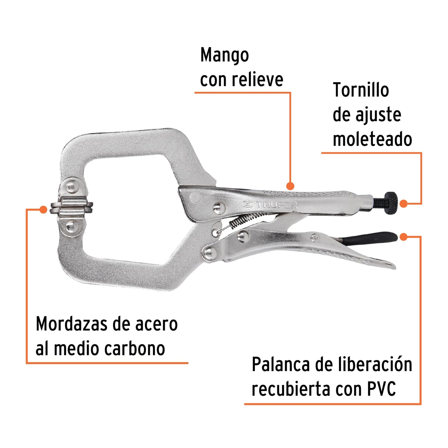PINZA DE PRESIÒN 6'' TIPO ''C'' CON MORDAZA AUTOAJUSTABLE  17413 *