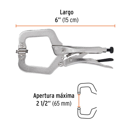 PINZA DE PRESIÒN 6'' TIPO ''C'' CON MORDAZA AUTOAJUSTABLE  17413 *