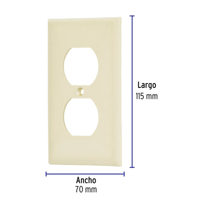 PLACA DE ABS DÙPLEX, STANDARD, MARFIL 46406 P