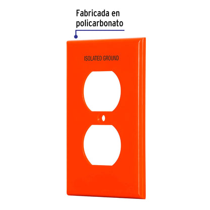 PLACA PARA CONTACTO DÚPLEX TIERRA AISLADA, LÍNEA ESTÁNDAR 46409 P