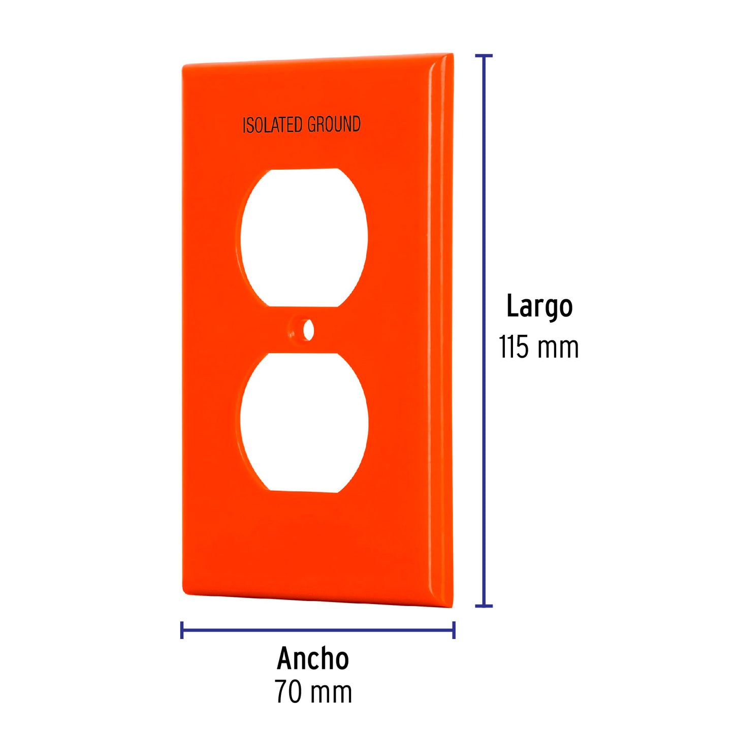 PLACA PARA CONTACTO DÚPLEX TIERRA AISLADA, LÍNEA ESTÁNDAR 46409 P