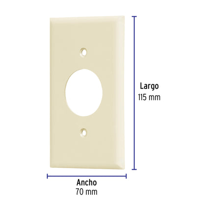 PLACA DE ABS P/CONTACTO,STANDARD, MARFIL 46412 P