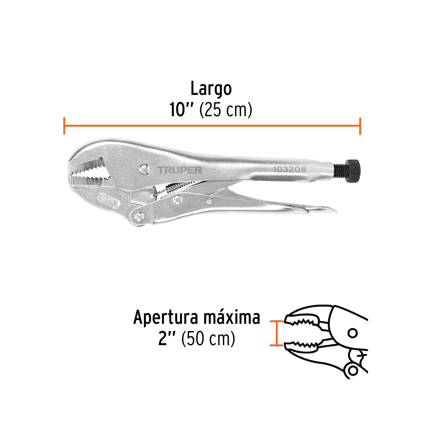 PINZA DE PRESIÒN 10'' MR, TIPO JAPONÈS, TRUPER 103208 *