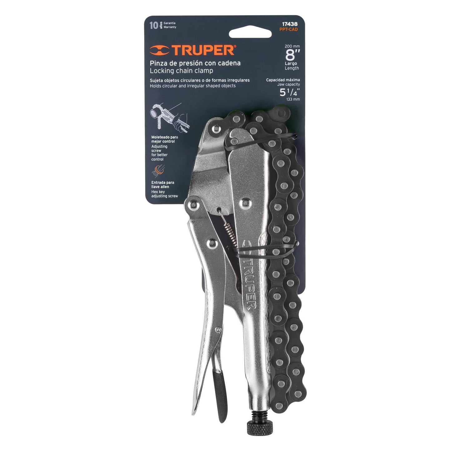 PINZA DE PRESIÒN 8'' DE CADENA, TRUPER 17438 P