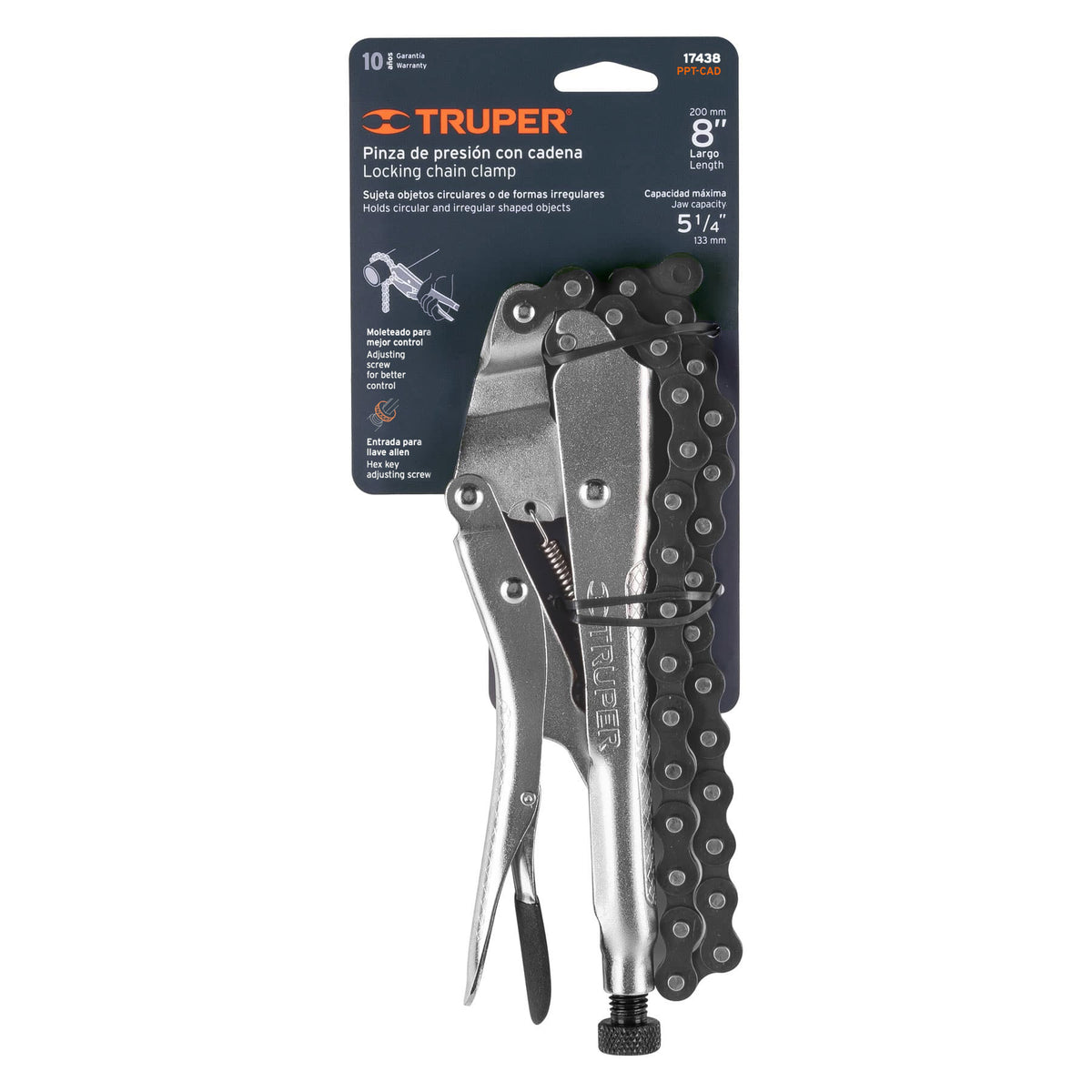 PINZA DE PRESIÒN 8'' DE CADENA, TRUPER 17438 P