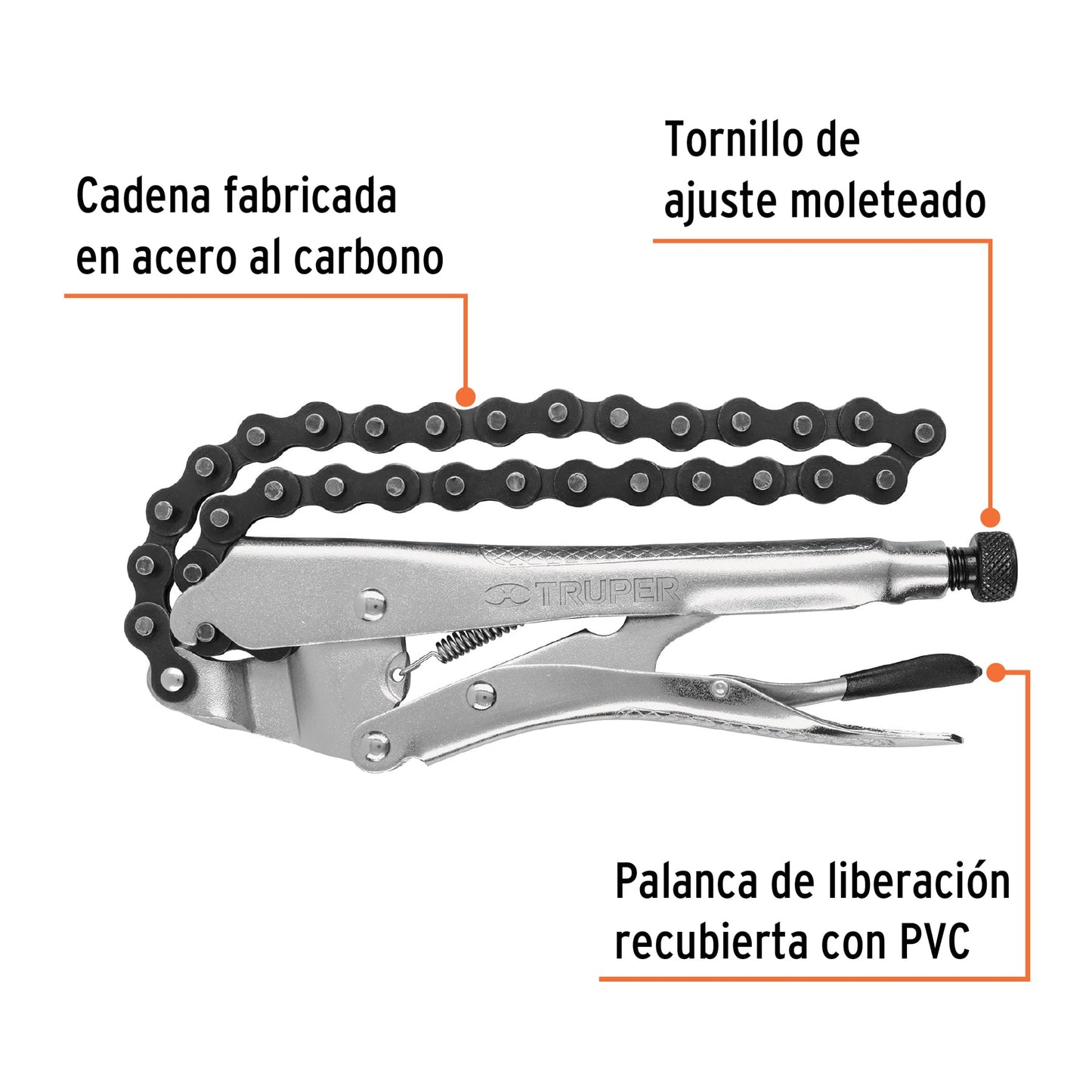 PINZA DE PRESIÒN 8'' DE CADENA, TRUPER 17438 P