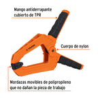 PRENSA DE RESORTE DE 8'', CUERPO DE NYLON CON MANGO DE TPR 17702 P