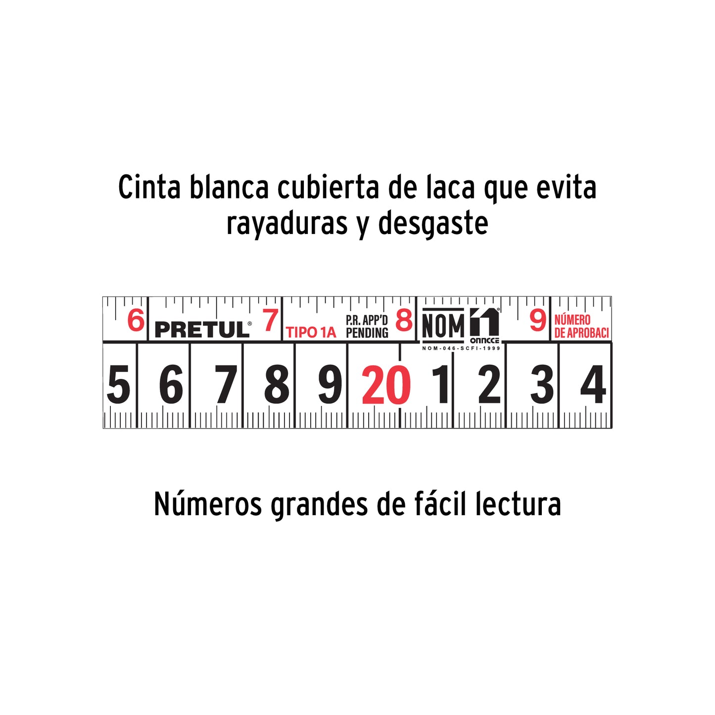 FLEXÓMETRO AMARILLO, 6M, CINTA 19MM, PRETUL TARJETA 28022 *