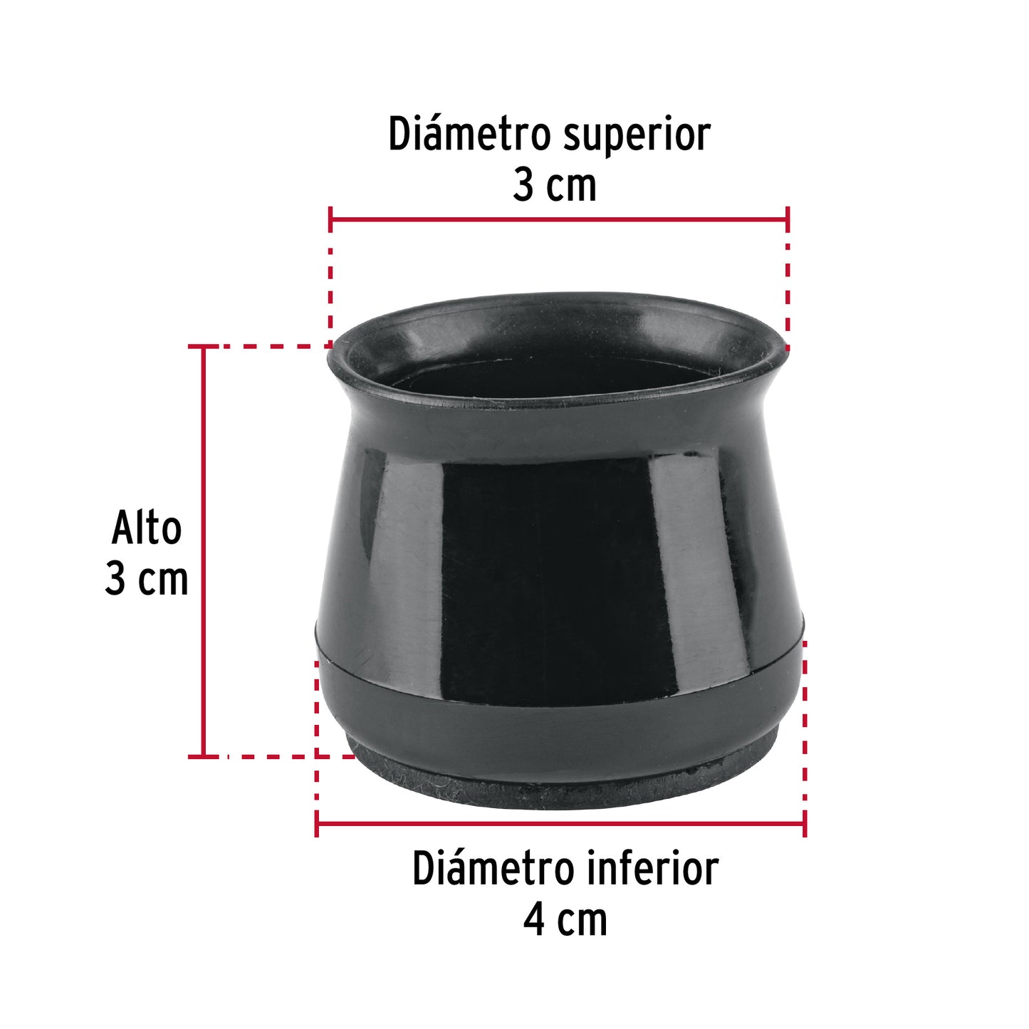 CAJA CON 24 PROTECTORES PARA PATAS DE SILLA, NEGRO 49847 *
