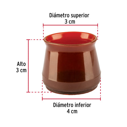 CAJA CON 24 PROTECTORES PARA PATAS DE SILLA, CAFÉ 49848 *