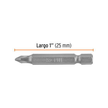 ESTUCHE CON 5 PUNTAS DE CRUZ PH1 LARGO 2", TRUPER EXPERT 12146 *