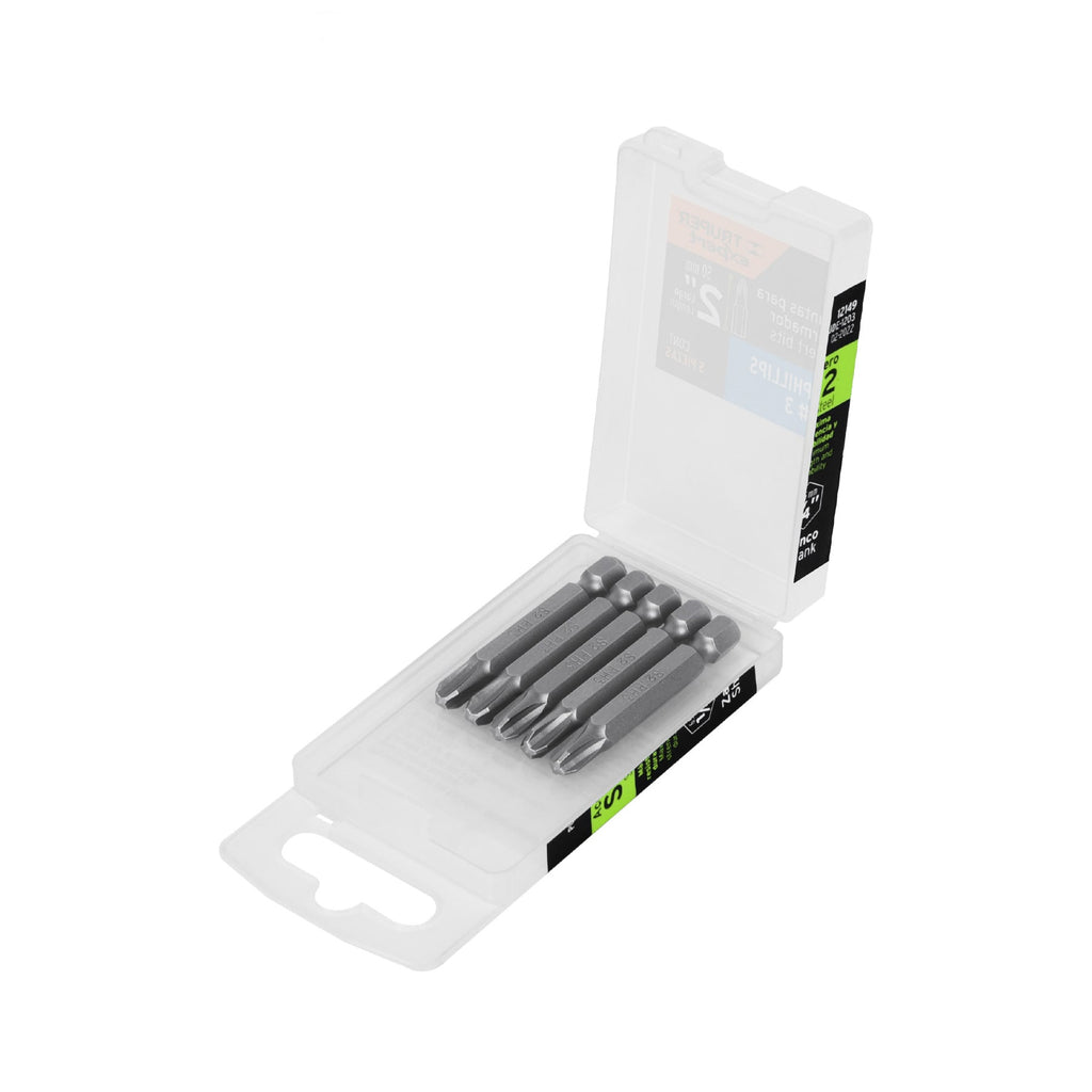 ESTUCHE CON 5 PUNTAS DE CRUZ PH3 LARGO 2", TRUPER EXPERT 12149 *