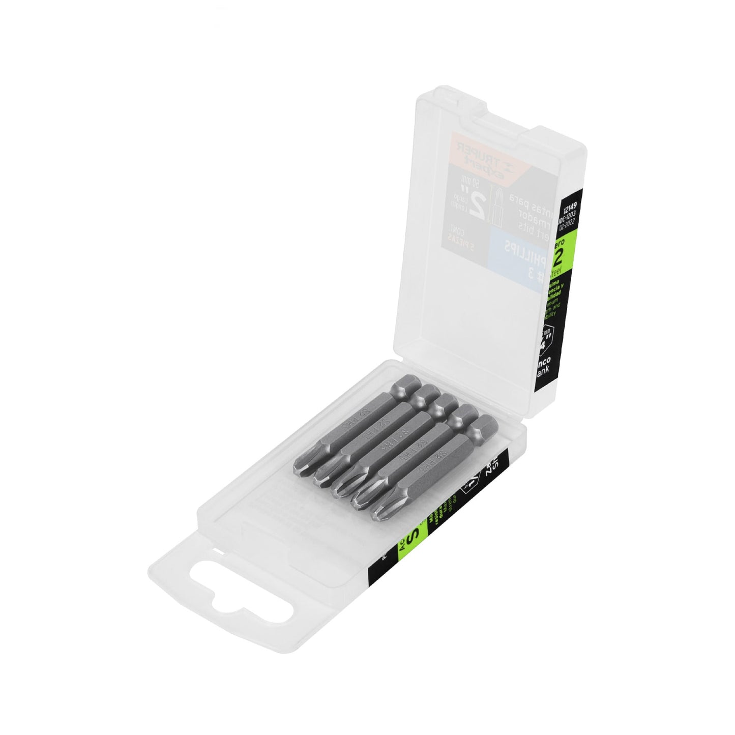 ESTUCHE CON 5 PUNTAS DE CRUZ PH3 LARGO 2", TRUPER EXPERT 12149 *