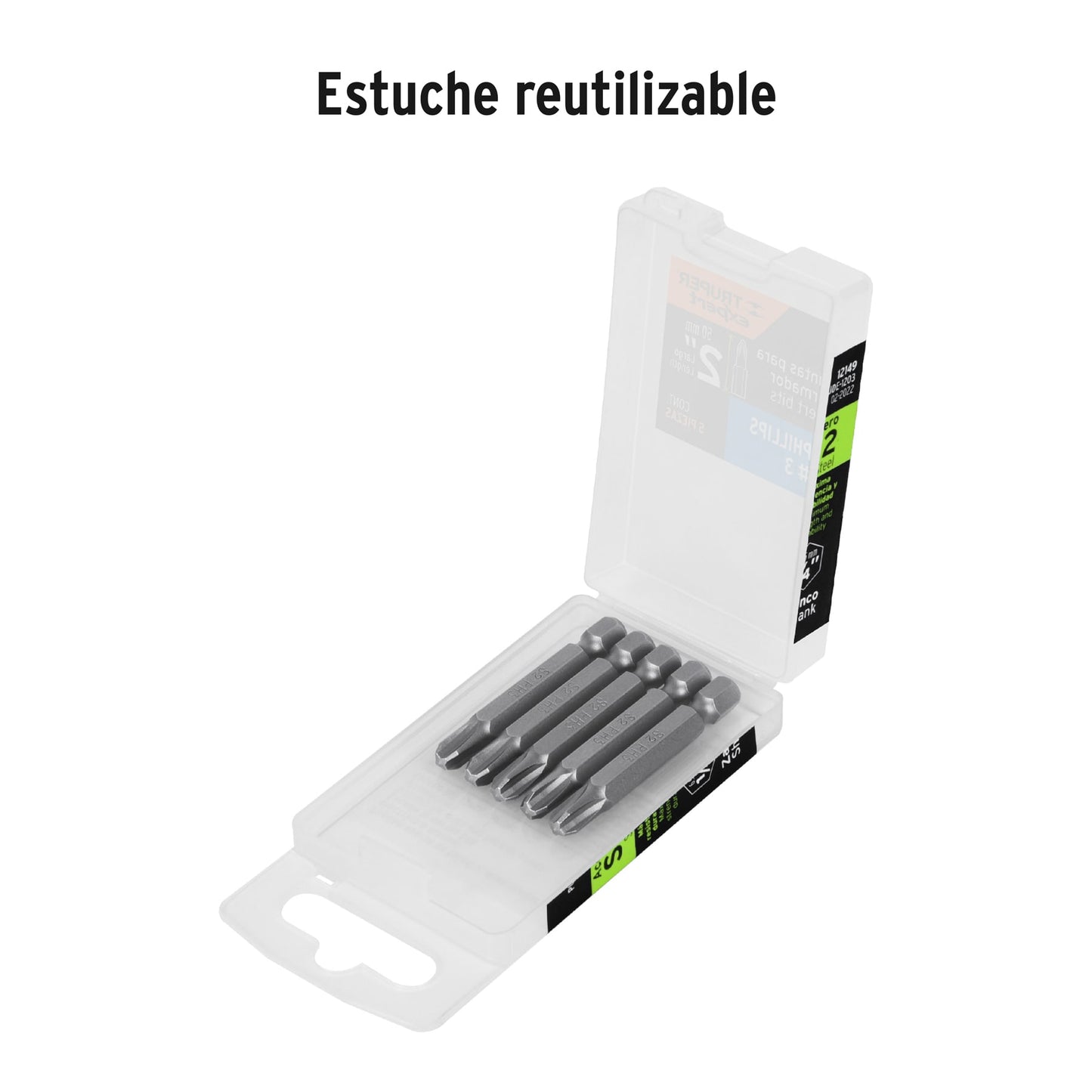 ESTUCHE CON 5 PUNTAS DE CRUZ PH3 LARGO 2", TRUPER EXPERT 12149 *