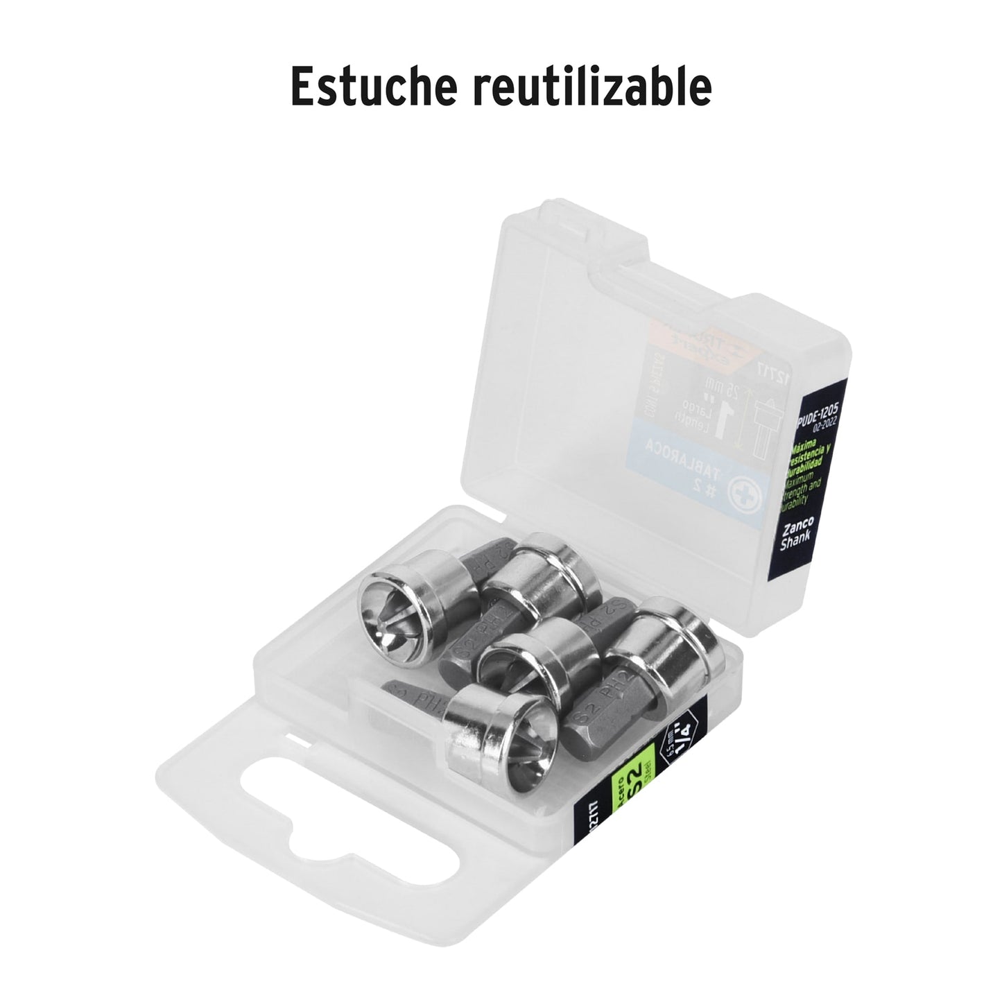 ESTUCHE CON 5 PUNTAS CRUZ PH2 MURO DE YESO LARGO 1'', EXPERT 12717 *