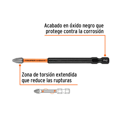 ESTUCHE CON 5 PUNTAS DE CRUZ PH2 DE IMPACTO LARGO 4" 103026 *