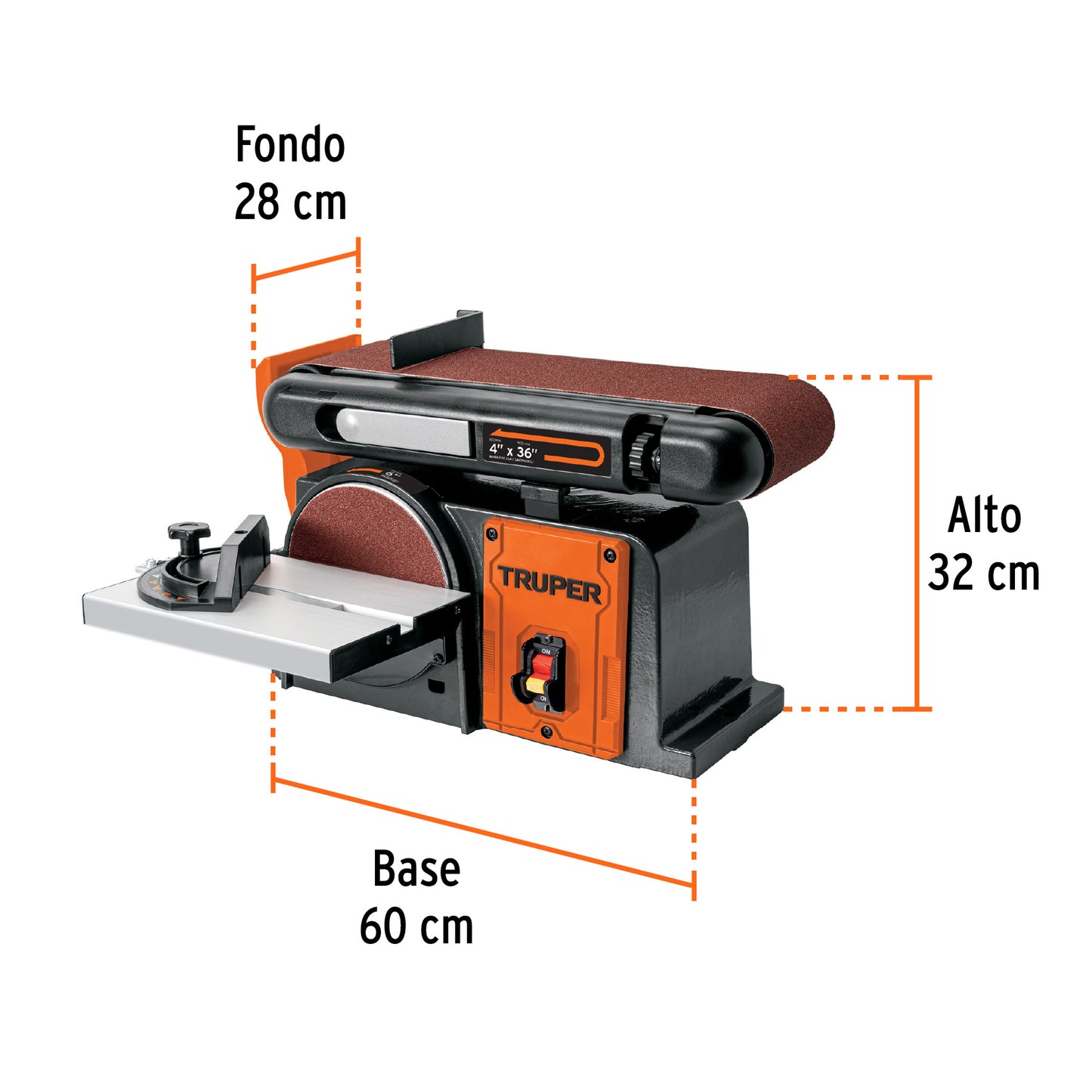 LIJADORA DE BANDA Y DISCO 4 X 6" 1/2 HP (375 W) TRUPER 12110 *