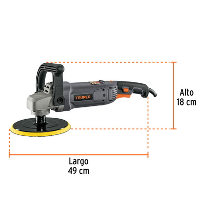 PULIDORA VELOCIDAD VARIABLE 7'', 1200W, TRUPER INDUSTRIAL 16673 *
