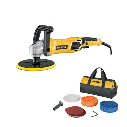 PULIDORA VELOCIDAD VARIABLE 7'' 1200W, C/ACCESORIOS, PRETUL 28151 *