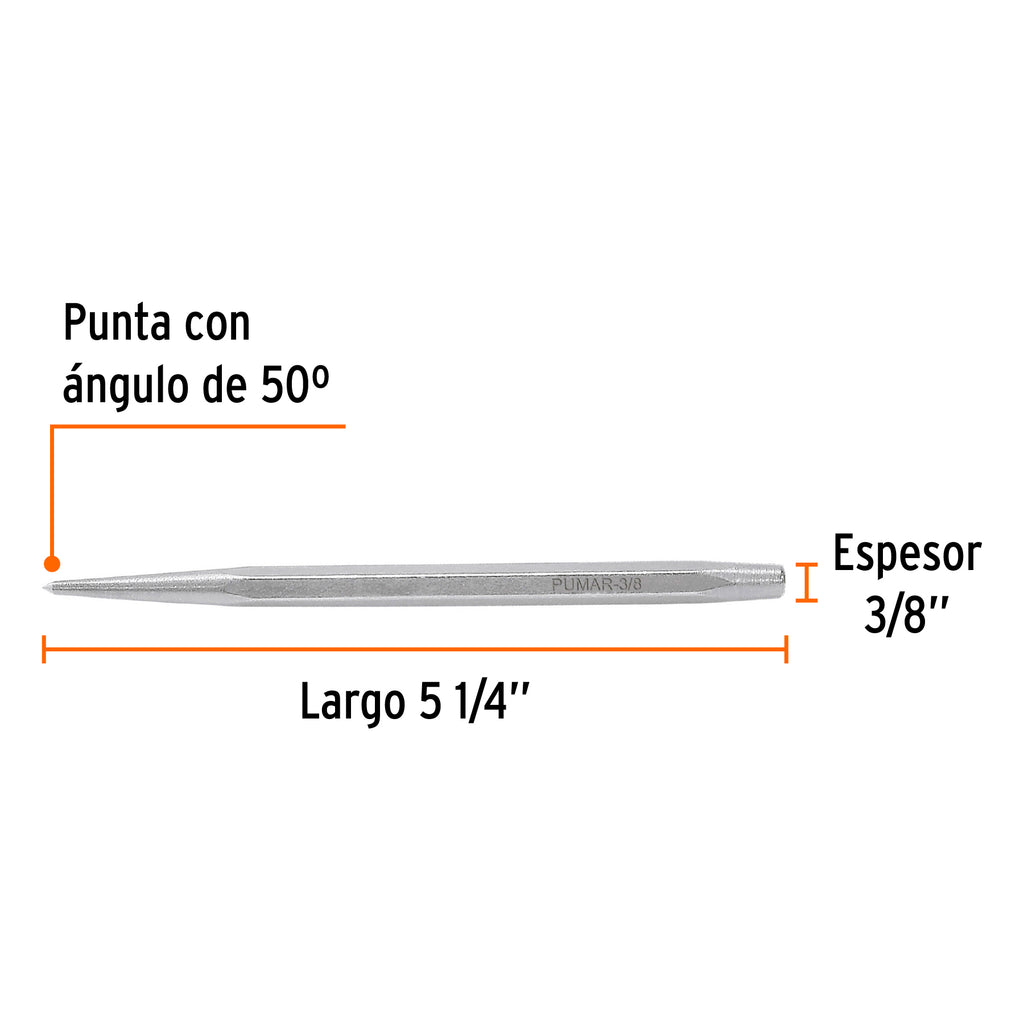 PUNZÓN 3/8" PARA MARCAR, LARGO 4-3/4", TRUPER 12226 P