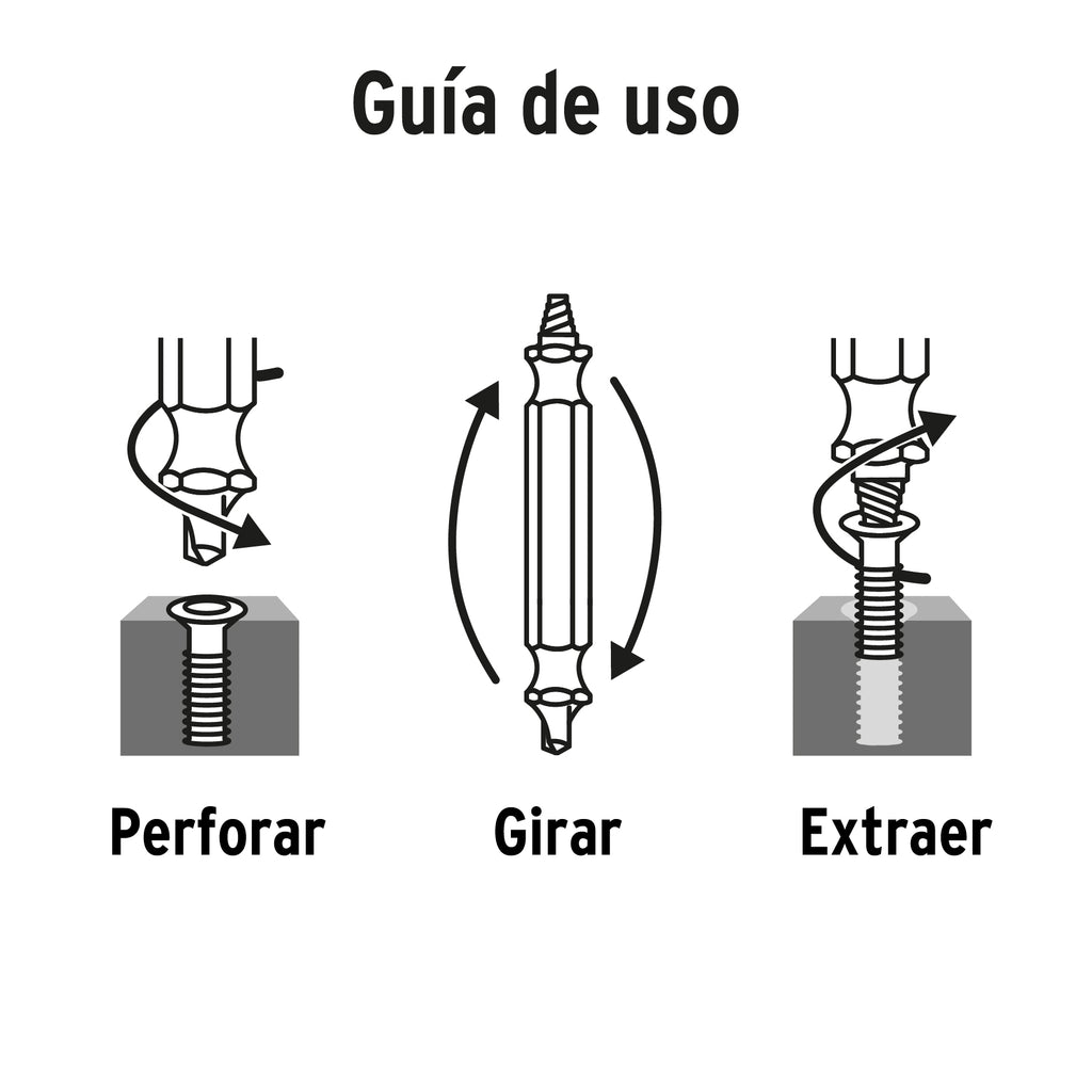 BLÌSTER CON 3 PUNTAS EXTRACTORAS DE TORNILLOS 103311 P