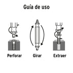 BLÌSTER CON 3 PUNTAS EXTRACTORAS DE TORNILLOS 103311 P