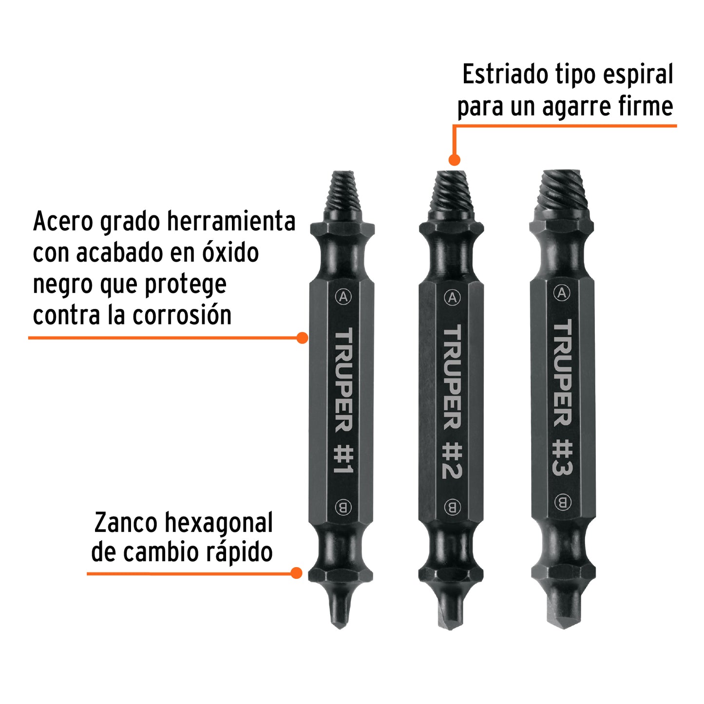 BLÌSTER CON 3 PUNTAS EXTRACTORAS DE TORNILLOS 103311 P