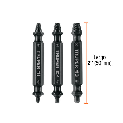 BLÌSTER CON 3 PUNTAS EXTRACTORAS DE TORNILLOS 103311 P