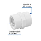 Adaptador hembra de PVC 3/4", Foset 45433 N