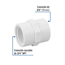 Cargar imagen en el visor de la galería, Adaptador hembra de PVC 3/4&quot;, Foset 45433 N
