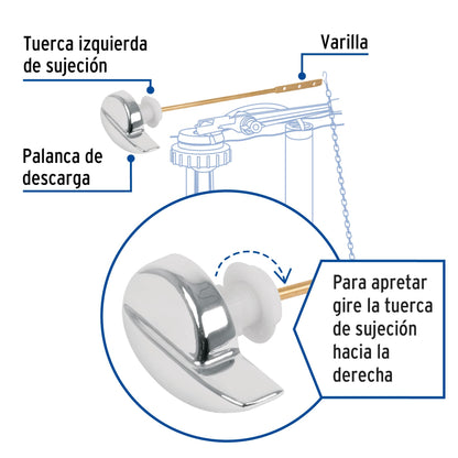 PALANCA LATERAL CROMADA PARA WC, FOSET 40008 P
