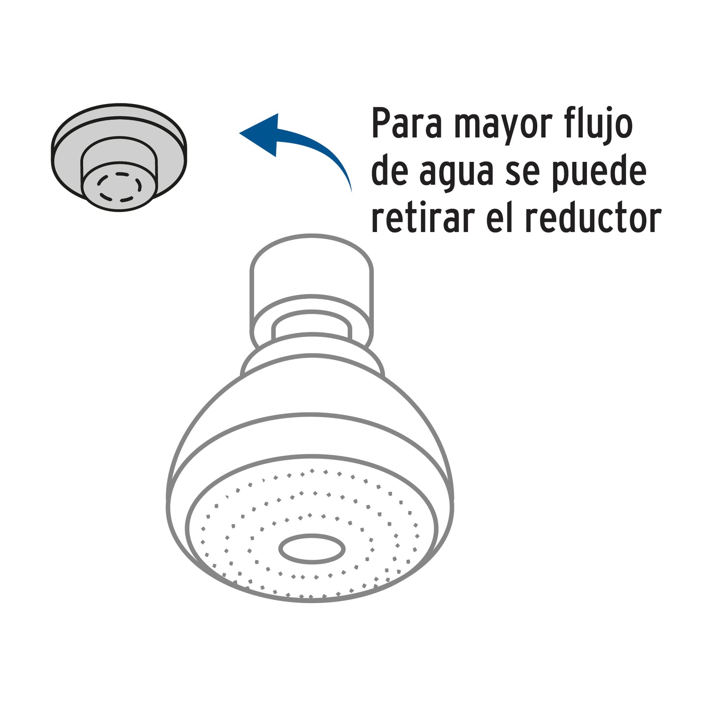 REGADERA PLÁSTICA REDONDA 2-1/2' BLANCA, FOSET BASIC 49269 *