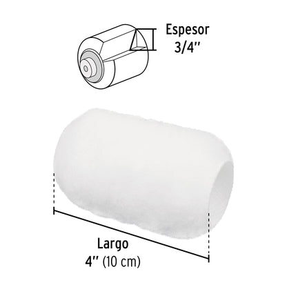 FELPA PARA MINI RODILLO POLIÈSTER 4'' X 3/4'', TRUPER 13897 P