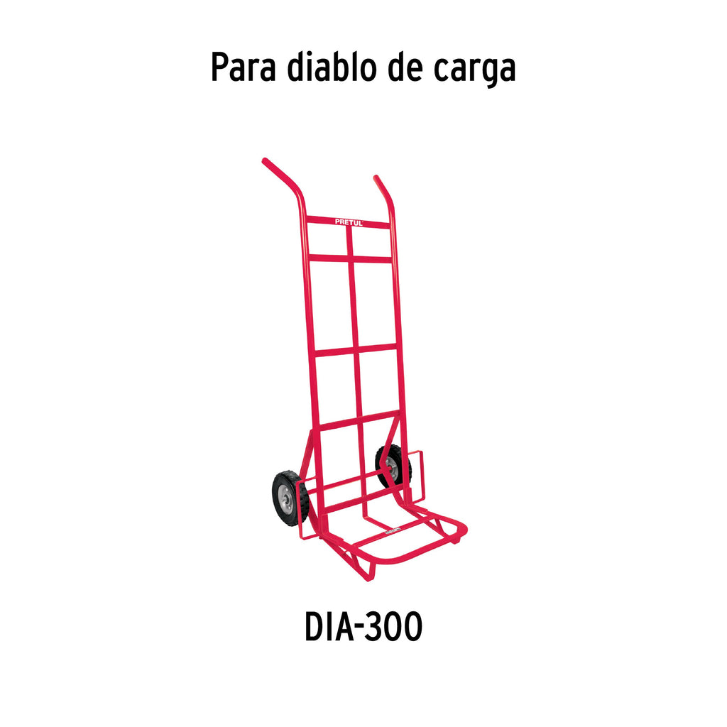 RUEDA DE HULE SÓLIDO 7" PARA DIABLO, DOBLE BALERO, PRETUL 45483 *