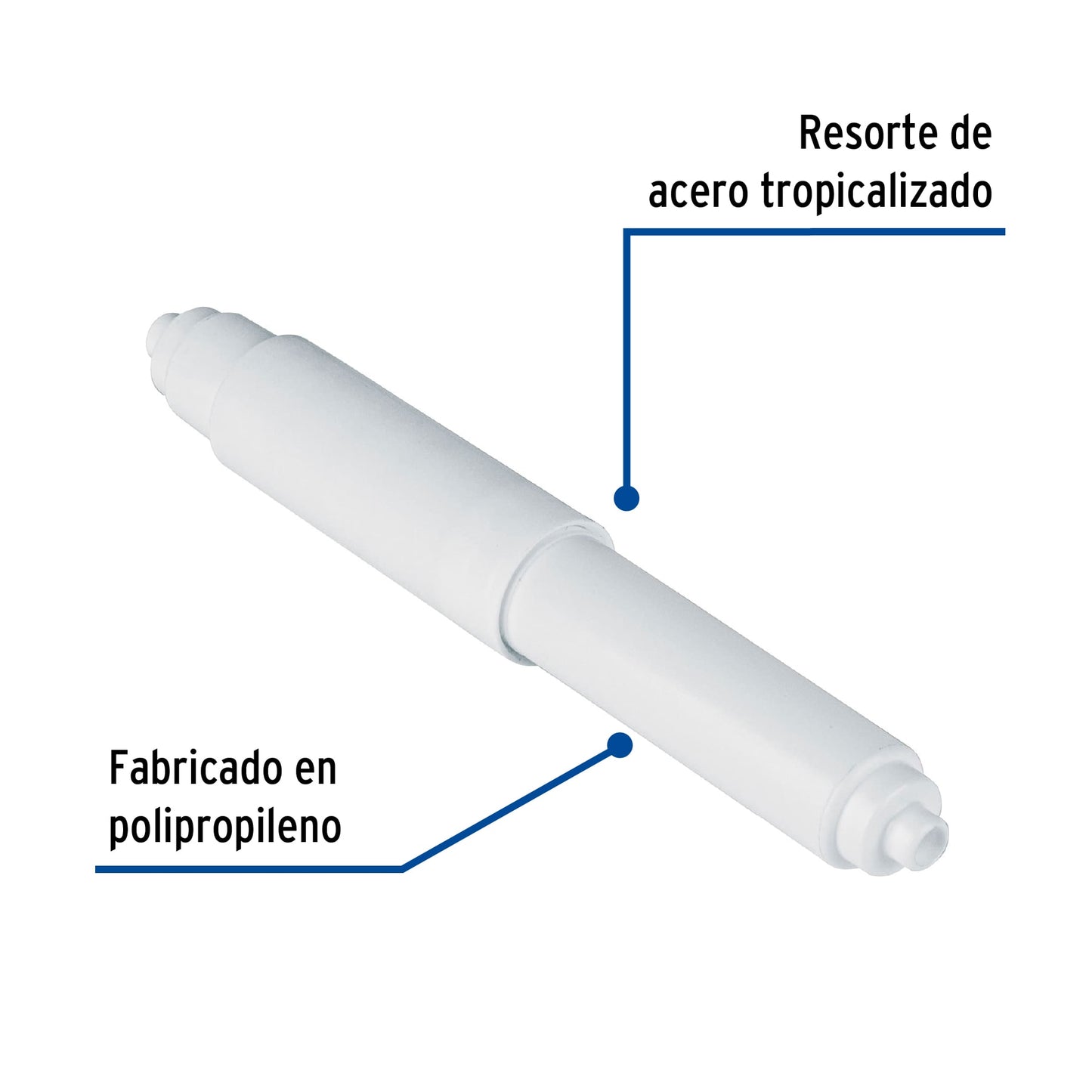 TUBO DE REPUESTO PARA PORTAROLLO, PLÁSTICO, BASIC 48199 P