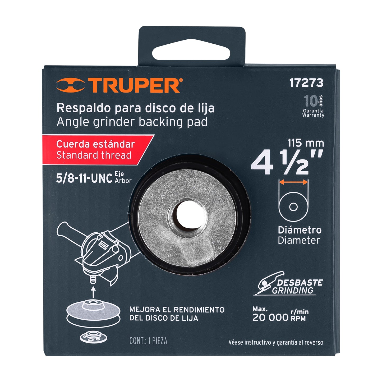 RESPALDOS PARA DISCOS DE LIJA, 4 1/2"  17273 P