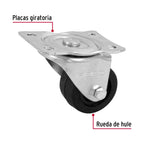RODAJA HULE 2-1/2', PLACA GIRATORIA CON BUJE, CARGA 60 KG 48607 *