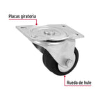 RODAJA HULE 2-1/2', PLACA GIRATORIA CON BALERO, CARGA 80 KG 48608 *