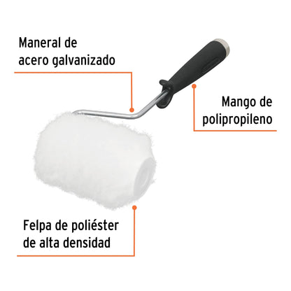 MINI RODILLO PARA PINTAR 4'' X 3/4'' DE POLIESTER, TRUPER 13896 *