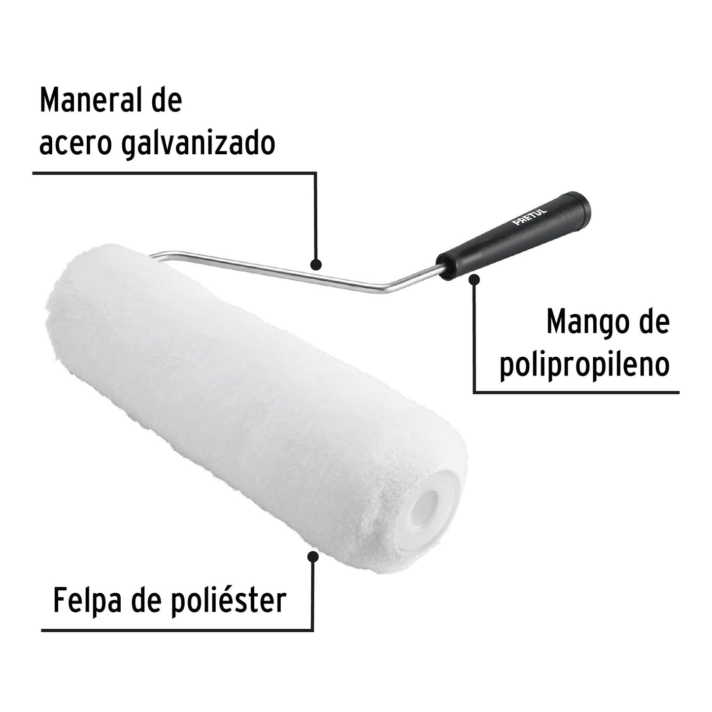 RODILLO PARA PINTAR 9 X 5/8'', SUPERFICIES POCO RUGOSAS, PRETUL 28034 *