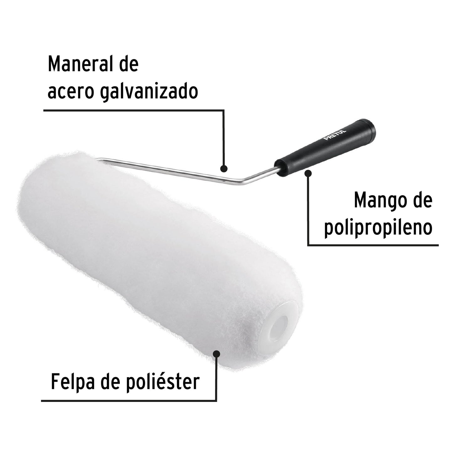 RODILLO PARA PINTAR, 9 X 3/4'', SUPERFICIES RUGOSAS, PRETUL 28035 *