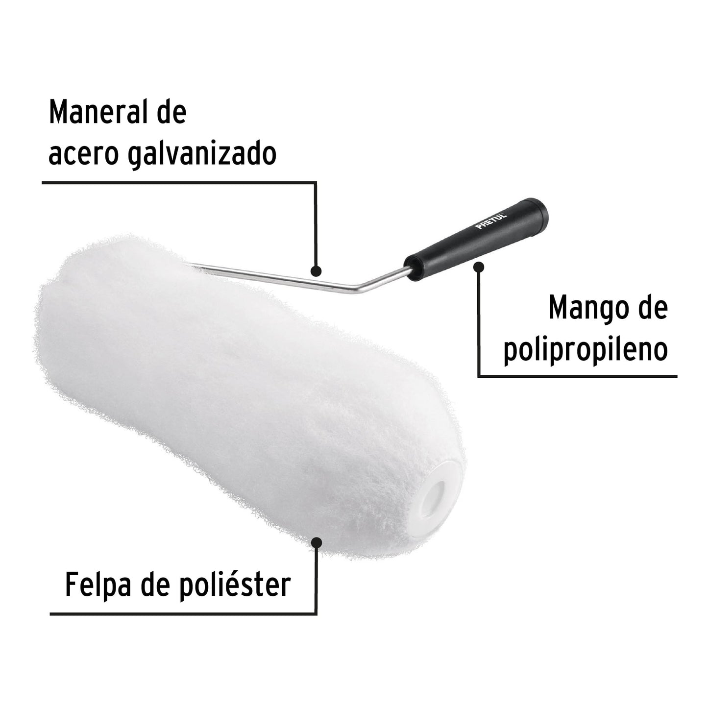 RODILLO PARA PINTAR, 9 X 1'', SUPERFICIES MUY RUGOSAS, PRETUL 28036 *