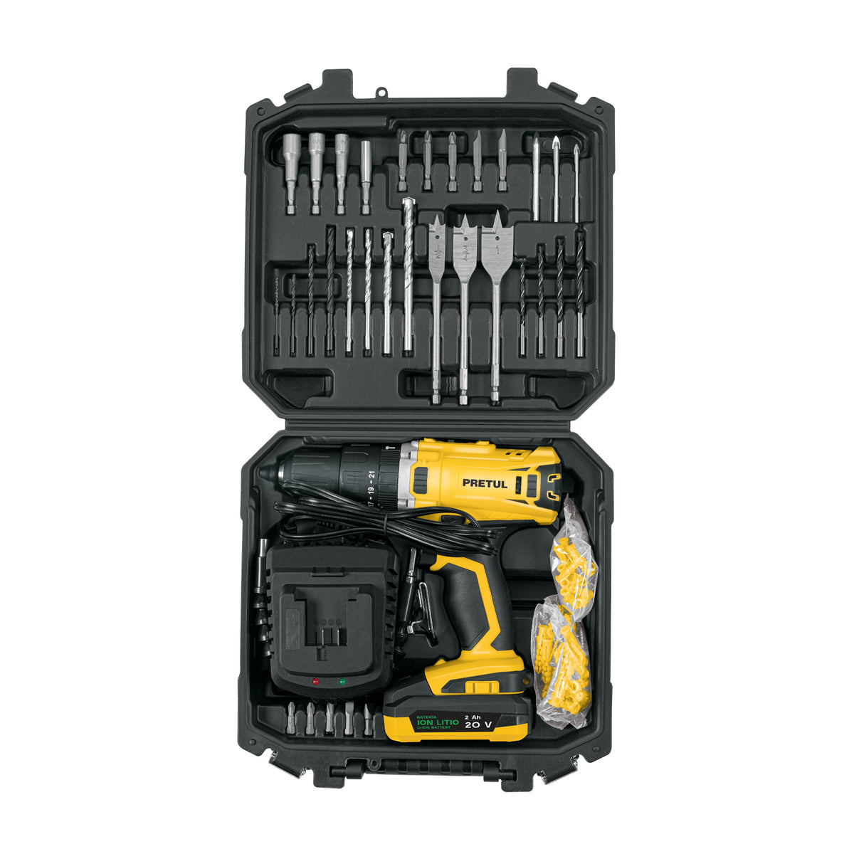 KIT ROTOMARTILLO 1/2", 20V, 32 ACCESORIOS PRETUL 29000 *