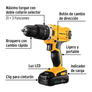 KIT ROTOMARTILLO 1/2", 20V, 32 ACCESORIOS PRETUL 29000 *