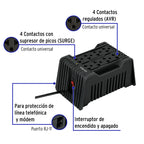 REGULADOR DE VOLTAJE 1200VA/600W 8 CONT. 45573 *