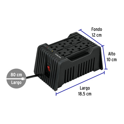 REGULADOR DE VOLTAJE 1200VA/600W 8 CONT. 45573 *