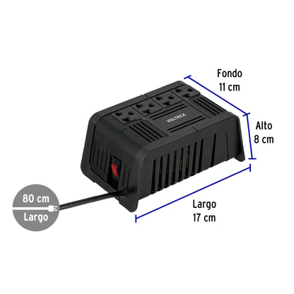 REGULADOR DE VOLTAJE 800VA/400W 4 CONT. 45572 *
