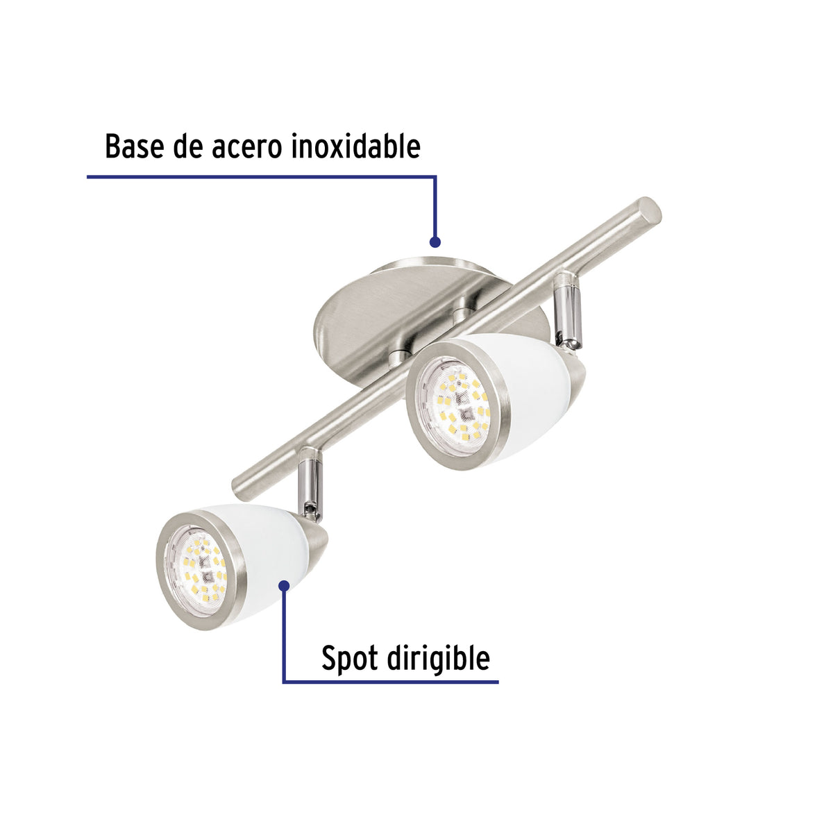 LUMINARIO DE SOBREPONER 2 SPOT GU10 49553 P